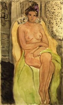 Nude in an Armchair, Legs Crossed - Анри Матисс