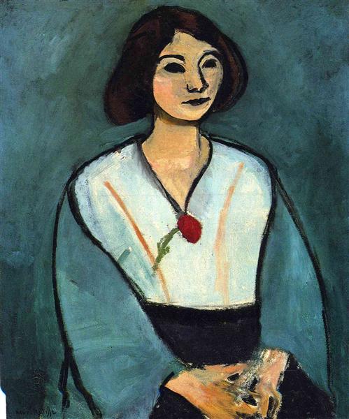 Woman in Green with a Carnation, 1909 - Анри Матисс