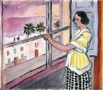 Young Woman at the Window, Sunset - Анри Матисс