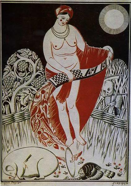 Illustration to Volodymyr Narbut's poem 'Before the Easter', 1919 - Heorhiy Narbut