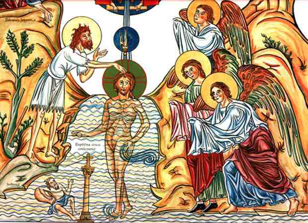 The baptism of Jesus by John the baptist - Геррада Ландсбергская