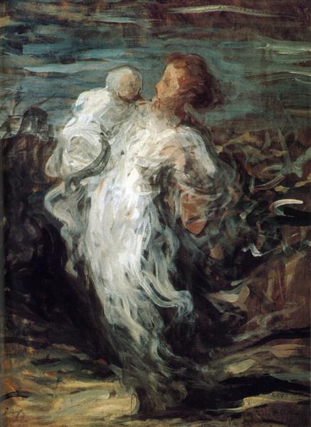 Mother with Child, 1865 - Оноре Дом'є