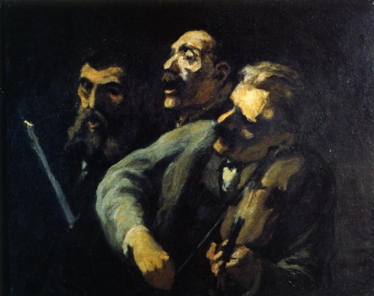 Singers in Front of a Desk - Honore Daumier
