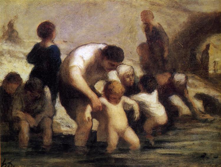 The Children with the bath - Honore Daumier