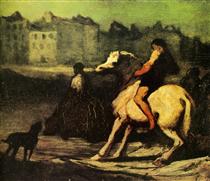 The Feeding Trough - Honore Daumier