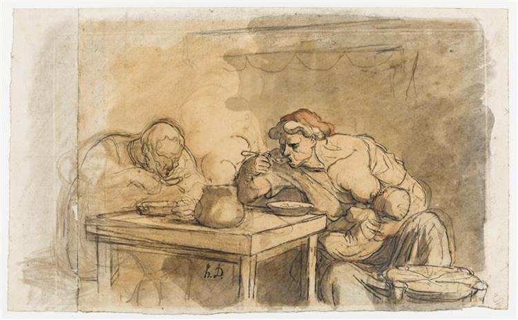 The Soup, c.1862 - c.1865 - Honore Daumier