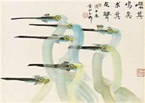 Cranes - Huang Yongyu