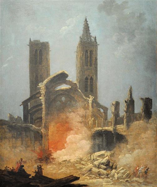 Démolition de l'église Saint-Jean-en-Grève - Musée Carnavalet, 1800 - Юбер Робер