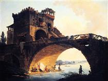 A Ponte Antiga - Hubert Robert