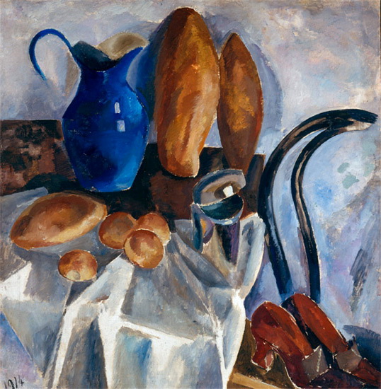 Натюрморт с хлебами и тыквой, 1914 - Илья Машков