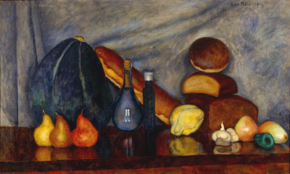 Натюрморт с хлебами и тыквой, 1915 - Илья Машков