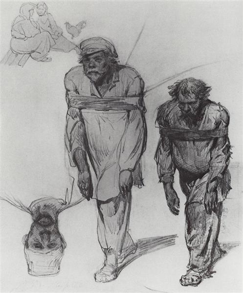 Бурлаки, тянущие лямку, 1870 - Илья Репин