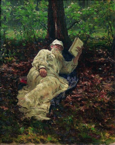 Лев Николаевич Толстой на отдыхе в лесу, 1891 - Илья Репин