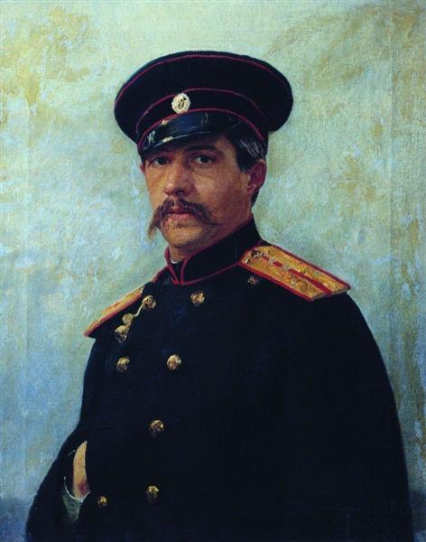 Portrait of a military engineer, Captain A. Shevtsov, brother of the artist's wife, 1876 - Ілля Рєпін