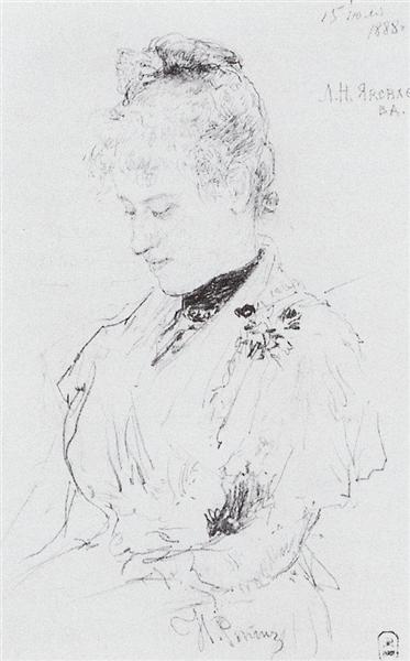 Portrait of L.N. Yakovleva, 1888 - 列賓