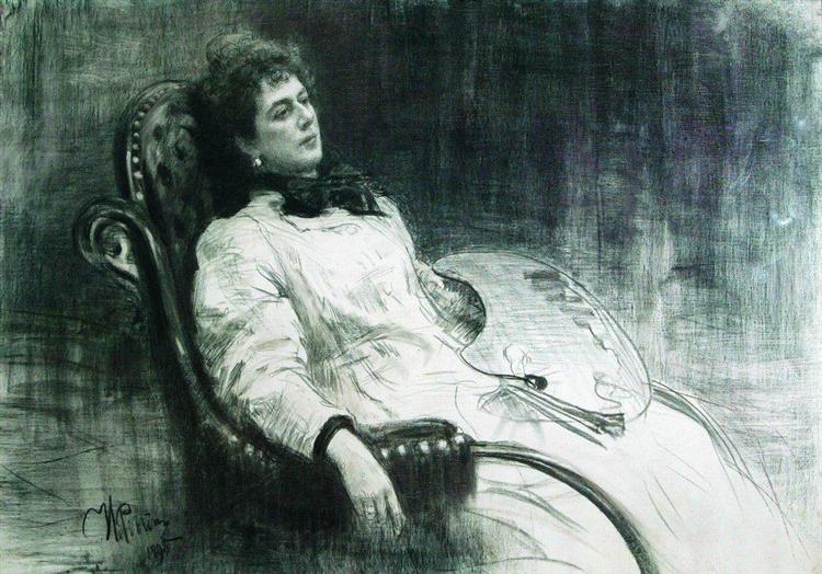 Portrait of M.K. Tenisheva, 1898 - 列賓