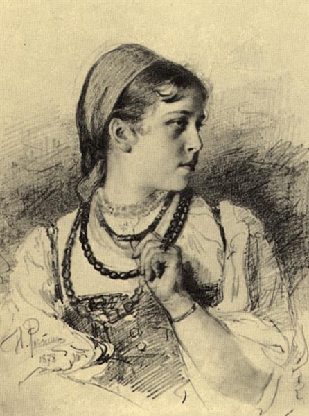 Portrait of T. A. Mamontova, 1879 - 列賓