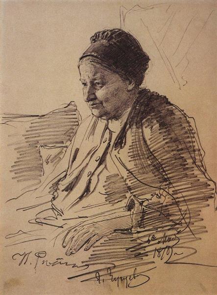 Portrait of T.S. Repina, mother of the artist, 1879 - Ilja Jefimowitsch Repin