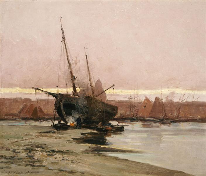 Boat at the beach, 1874 - Иоаннис Алтамурас