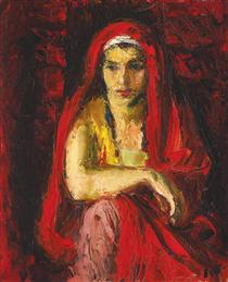 The Red Shawl - Иосиф Исер