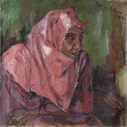 Portrait of a Woman Wearing a Pink Hijab - Ірма Штерн