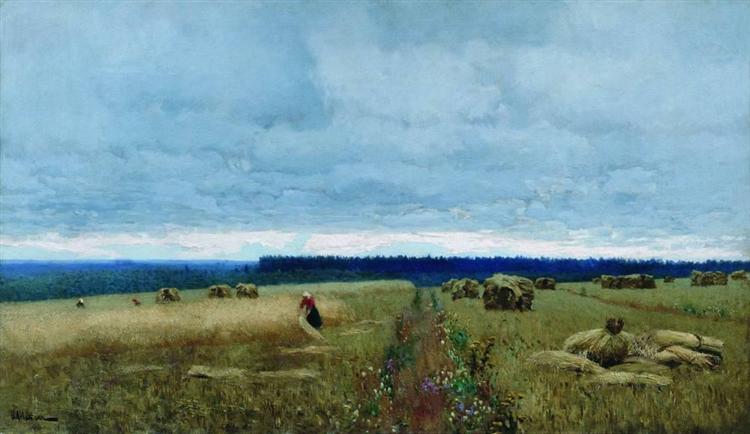 A dull  day. Stubble., c.1895 - Isaak Iljitsch Lewitan
