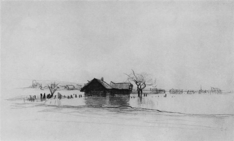 Разлив, 1885 - Исаак Левитан
