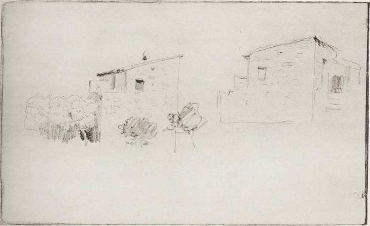 Houses near Bordiguera, 1890 - 艾萨克·伊里奇·列维坦