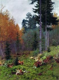 In the forest at autumn - Isaac Levitan