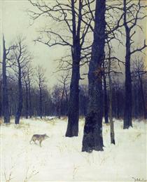 In the forest at winter - 艾萨克·伊里奇·列维坦