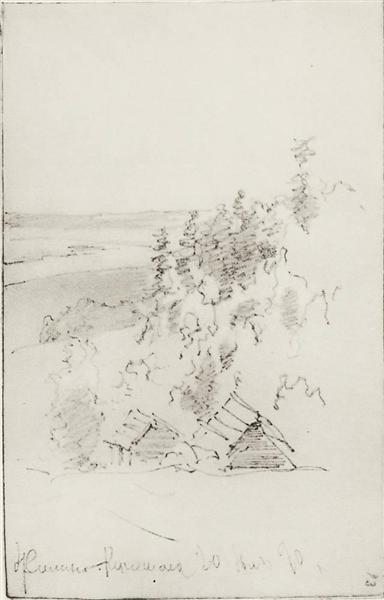 Landscape at Volga. Zhilino near Kineshma., 1890 - Isaak Levitán
