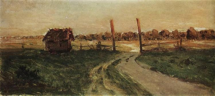 Landscape with an isba., 1899 - Isaac Levitan