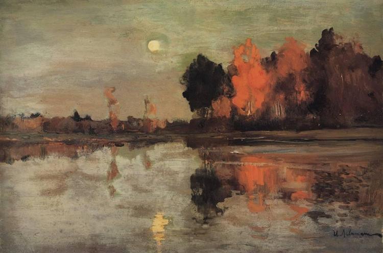 Сумерки. Луна., 1899 - Исаак Левитан