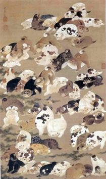 One Hundred Dogs - Ito Jakuchu
