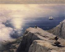 A Rocky Coastal Landscape in the Aegean - Iván Aivazovski