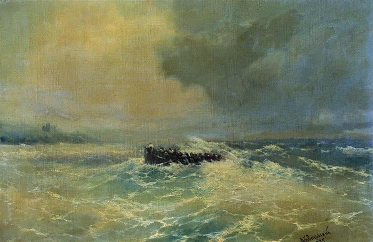 Boat in the sea, 1894 - Iwan Konstantinowitsch Aiwasowski