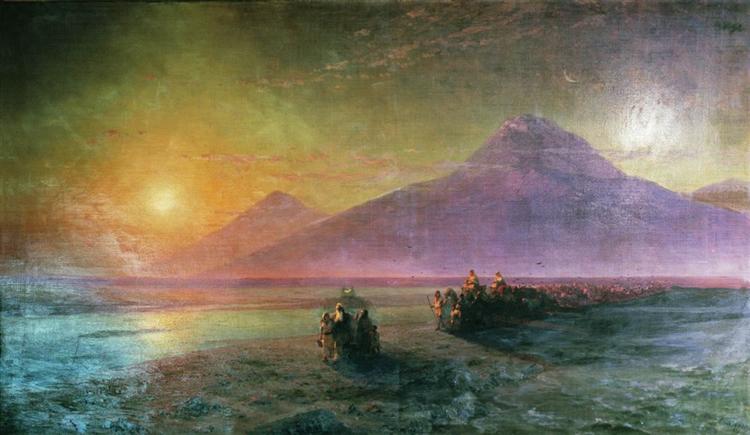 Сошествие Ноя с горы Арарат, 1870 - Иван Айвазовский