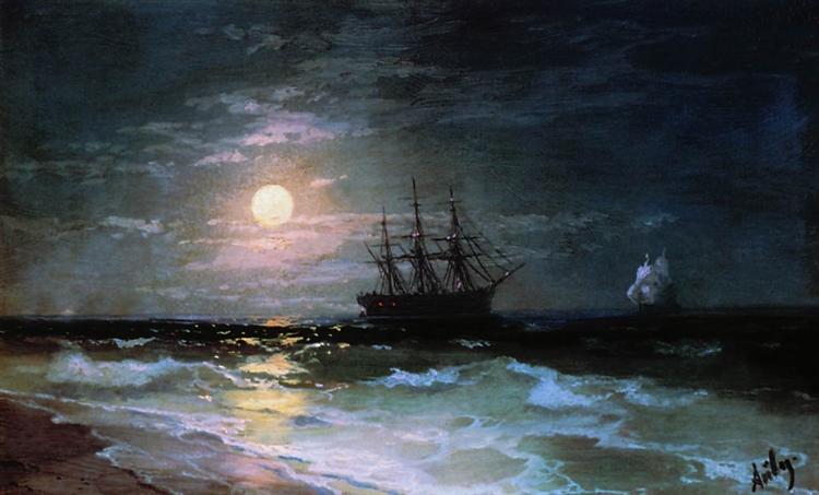 Lunar night, 1870 - Iwan Konstantinowitsch Aiwasowski