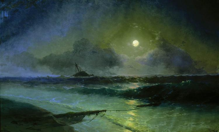 Moonrise in Feodosia, 1892 - Ivan Aivazovsky - WikiArt.org