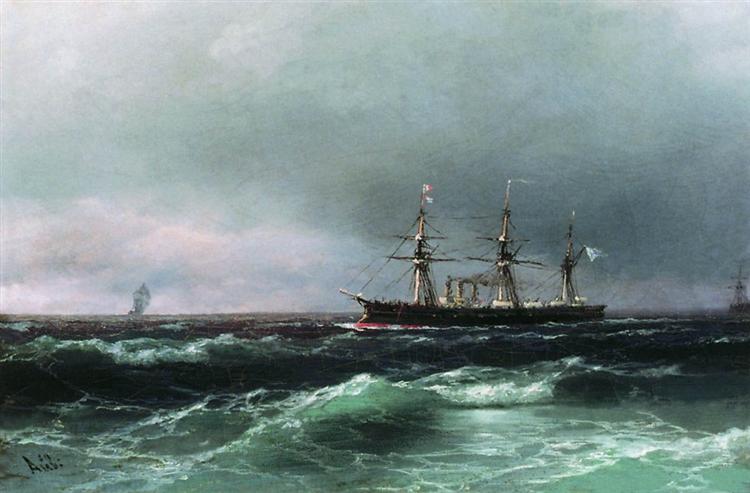 Ship at sea, 1870 - Iwan Konstantinowitsch Aiwasowski