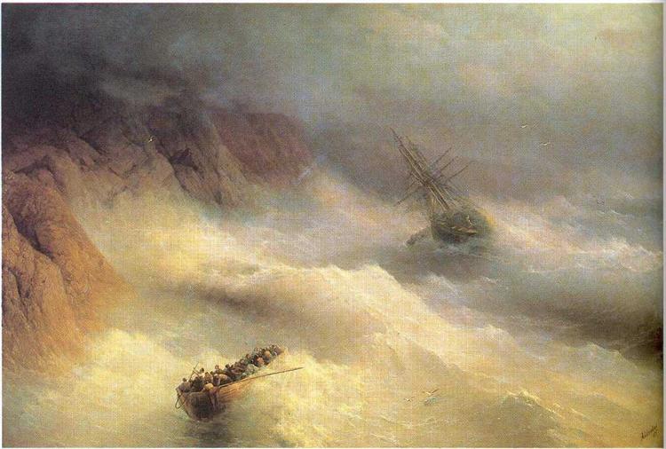 Tempest by cape Aiya, 1875 - 伊凡·艾瓦佐夫斯基