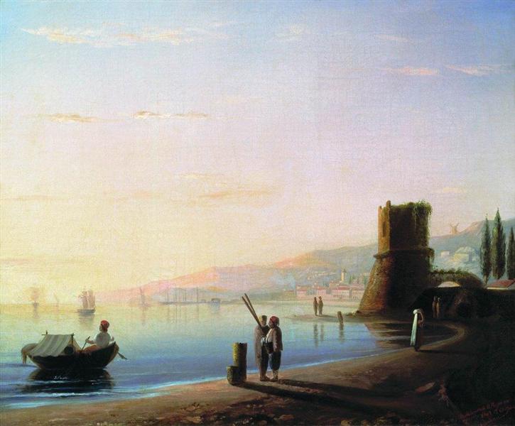 The pier in Feodosia, 1840 - Iván Aivazovski