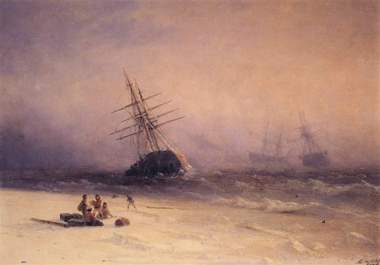 The Shipwreck on Northern sea, 1875 - Iván Aivazovski