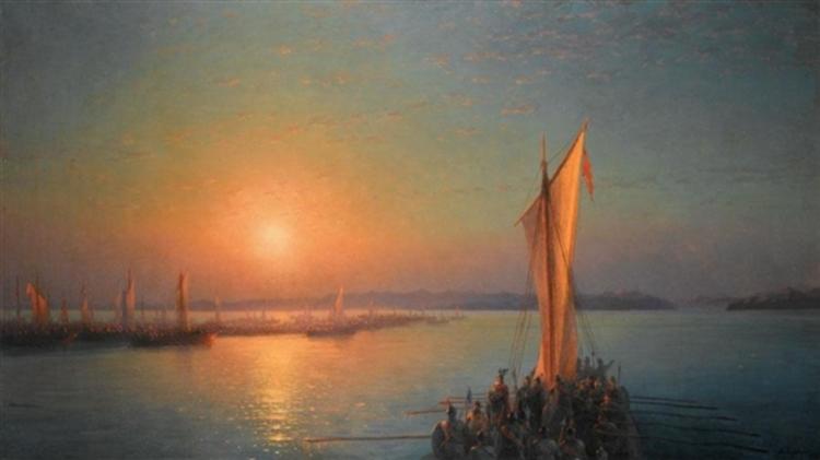 The Varangians on the Dnieper, 1876 - Ivan Aïvazovski