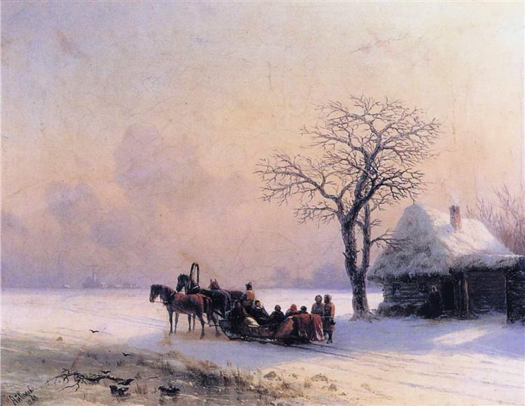 Зимова сцена в Малоросії, 1868 - Іван Айвазовський