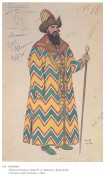 Costume design for the Opera "Fairytale of the Tsar Saltan" by Nikolai Rimsky-Korsakov - Iván Bilibin