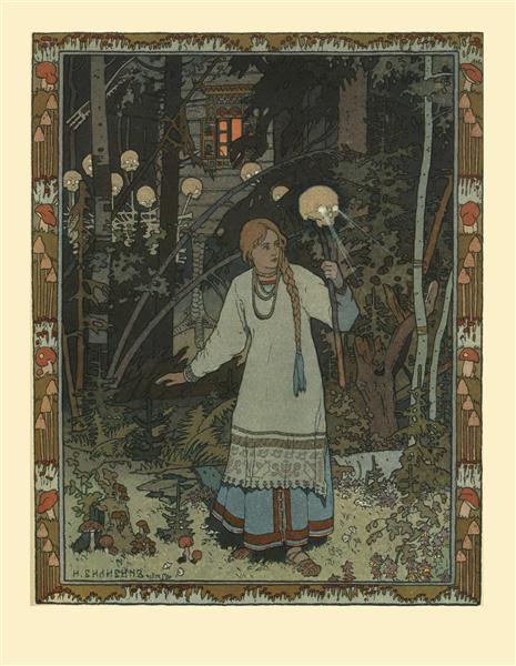 Illustration for the fairy tale "Vasilisa the Beautiful", 1900 - Iván Bilibin
