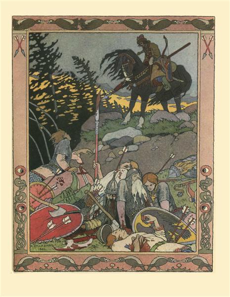 Illustration for the Russian Fairy Story "Maria Morevna", 1900 - Іван Білібін