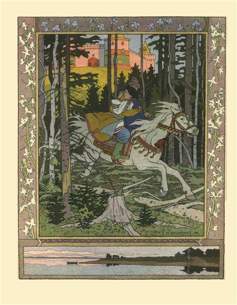 Illustration for the Russian Fairy Story "Maria Morevna", 1900 - Ivan Bilibin