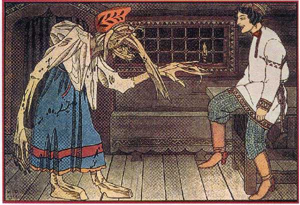 Illustration for "The tale of three royal divah and the Ivashko priest's son", 1911 - Iván Bilibin